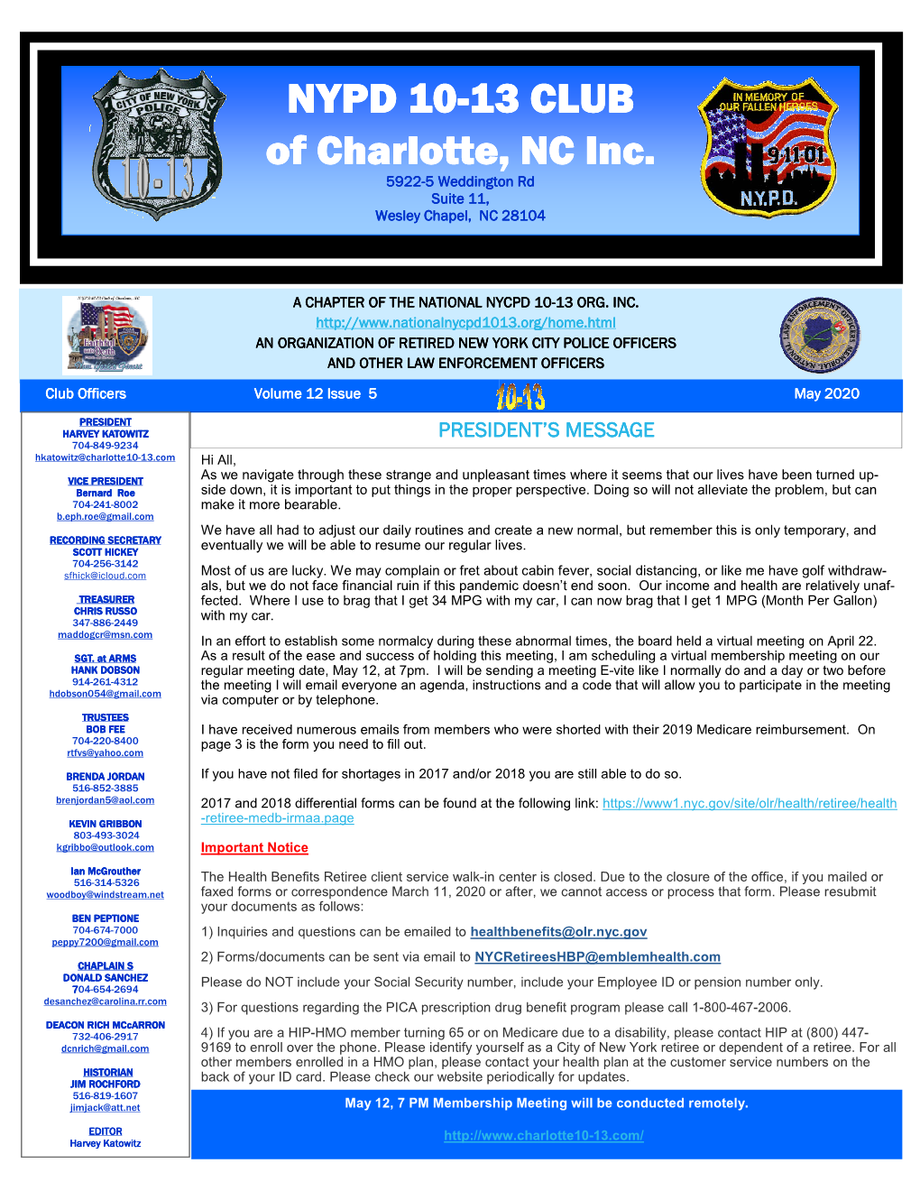5-May 2020 10-13 Club Newsletter