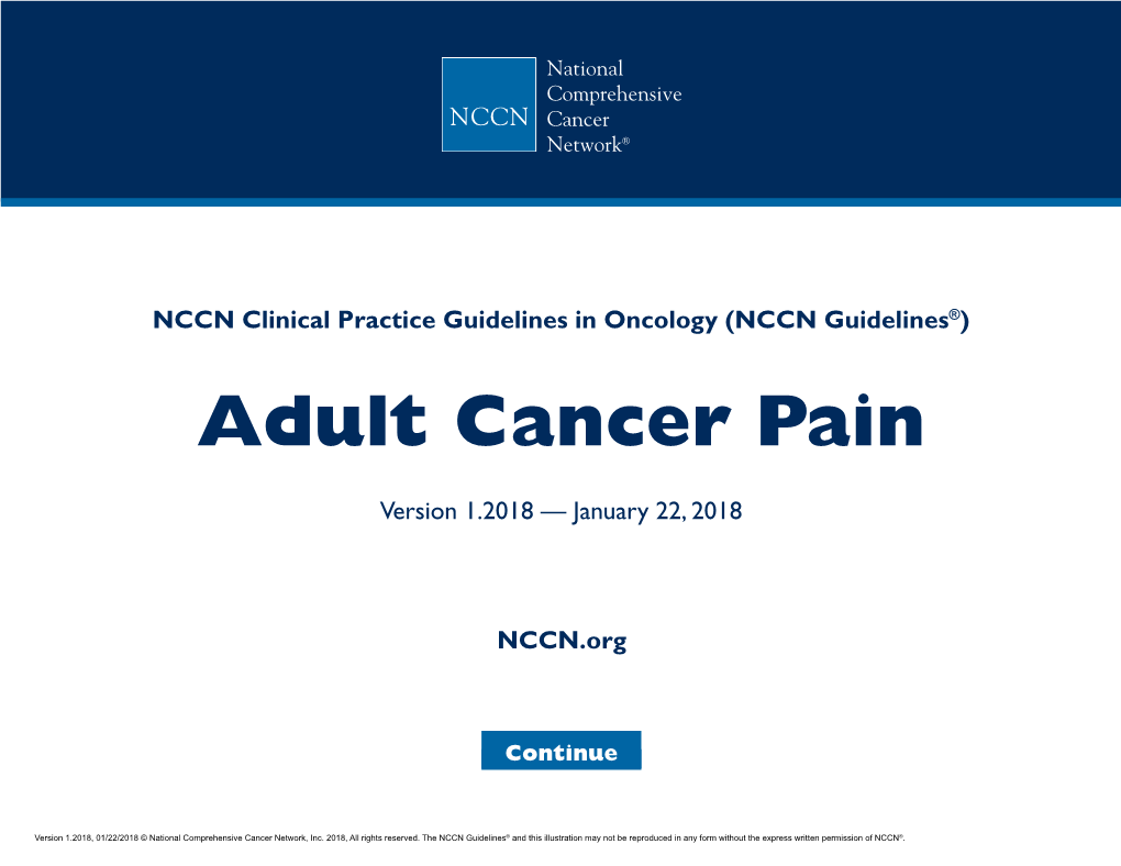 Adult Cancer Pain