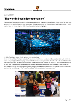 “The World's Best Indoor Tournament”