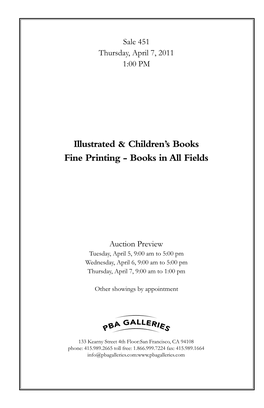 Illustrated & Children's Books Fine Printing