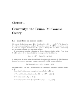 Convexity: the Brunn–Minkowski Theory