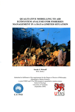 Qualitative Modelling to Aid Ecosystem Analyses for Fisheries Management in a Data-Limited Situation