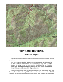 A History of Tony's Trail