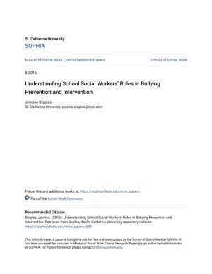 Understanding School Social Workers' Roles in Bullying Prevention And