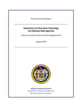 Department of Information Technology and Selected State Agencies