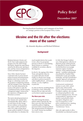 Ukraine and the EU After the Elections: More of the Same?