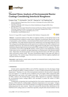Thermal Stress Analysis of Environmental Barrier Coatings Considering Interfacial Roughness