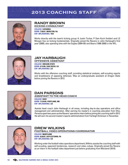 2013 Coaching Staff