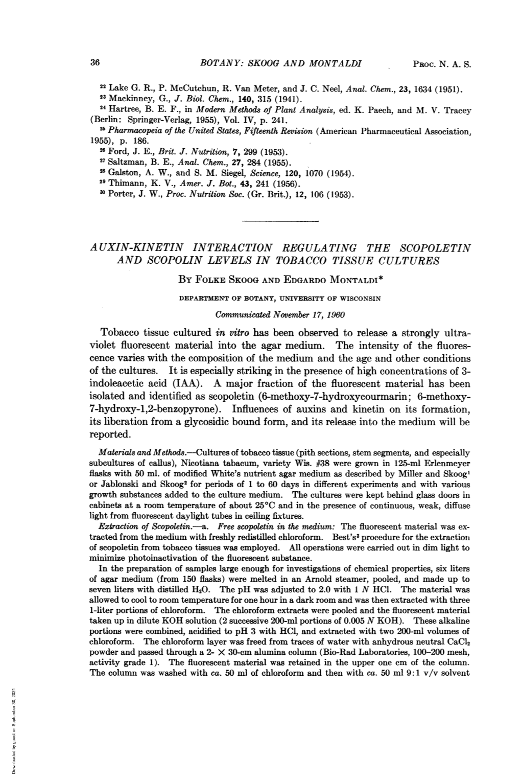 Isolated and Identified As Scopoletin (6-Methoxy-7-Hydroxycourmarin; 6-Methoxy- 7-Hydroxy-1,2-Benzopyrone)