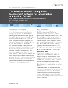 The Forrester Wave™: Configuration Management Software for Infrastructure Automation, Q4 2017