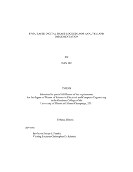 Fpga-Based Digital Phase-Locked Loop Analysis and Implementation