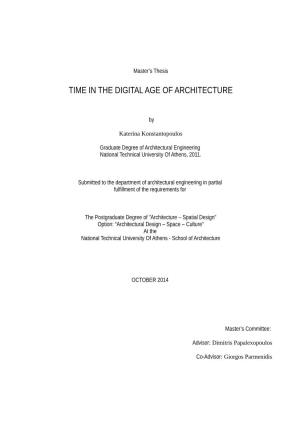 Time in the Digital Age of Architecture