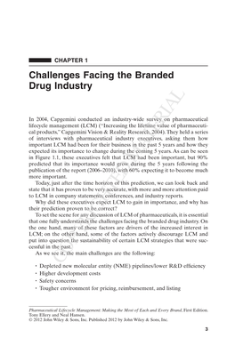 Challenges Facing the Branded Drug Industry