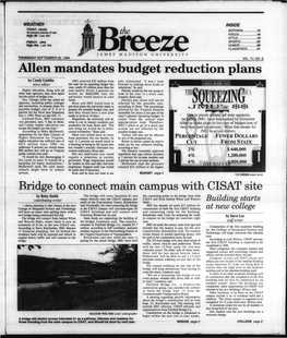 SEPTEMBER 22, 1994 VOL 72, N0.8 Allen Mandates Budget Reduction Plans