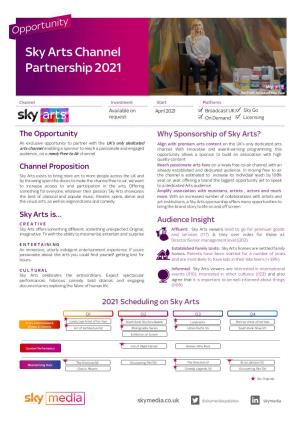 Sky Arts Channel Partnership 2021