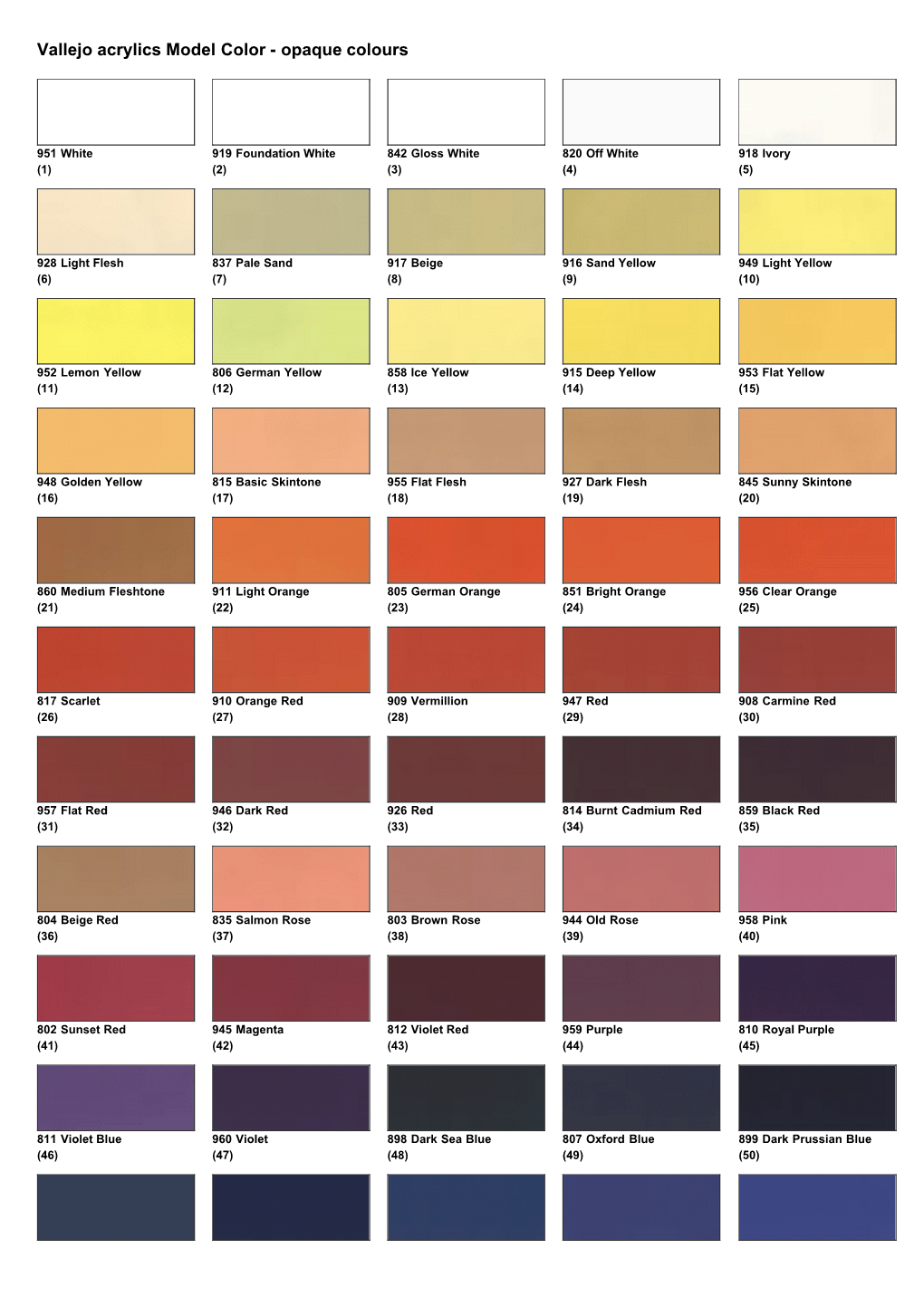 Vallejo Colour Chart DocsLib