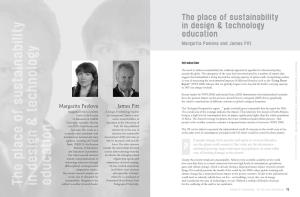 The Place of Sustainability in Design & Technology Education
