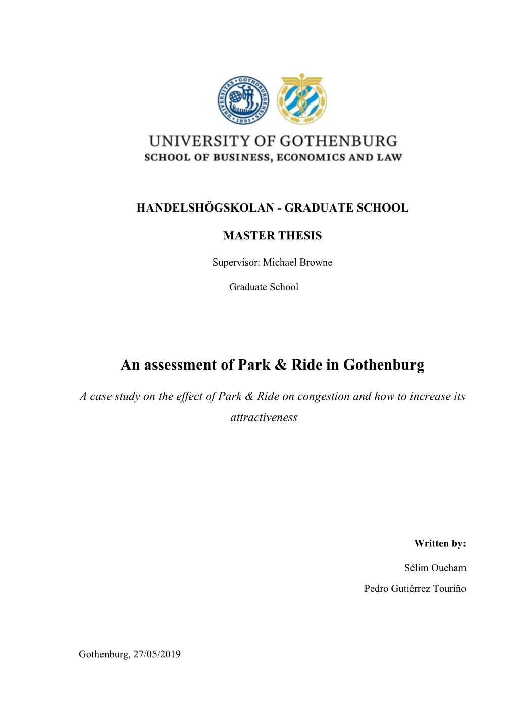 An Assessment of Park & Ride in Gothenburg