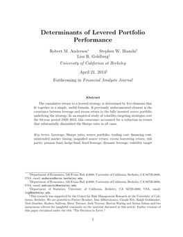 Determinants of Levered Portfolio Performance