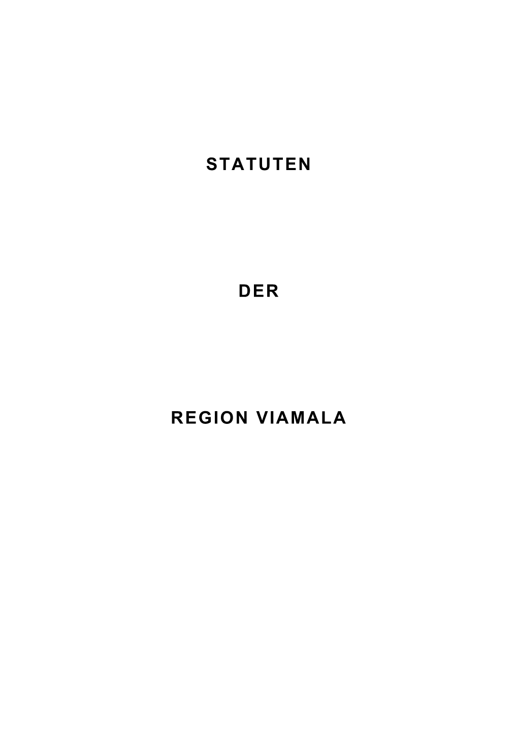 Statuten Der Region Viamala