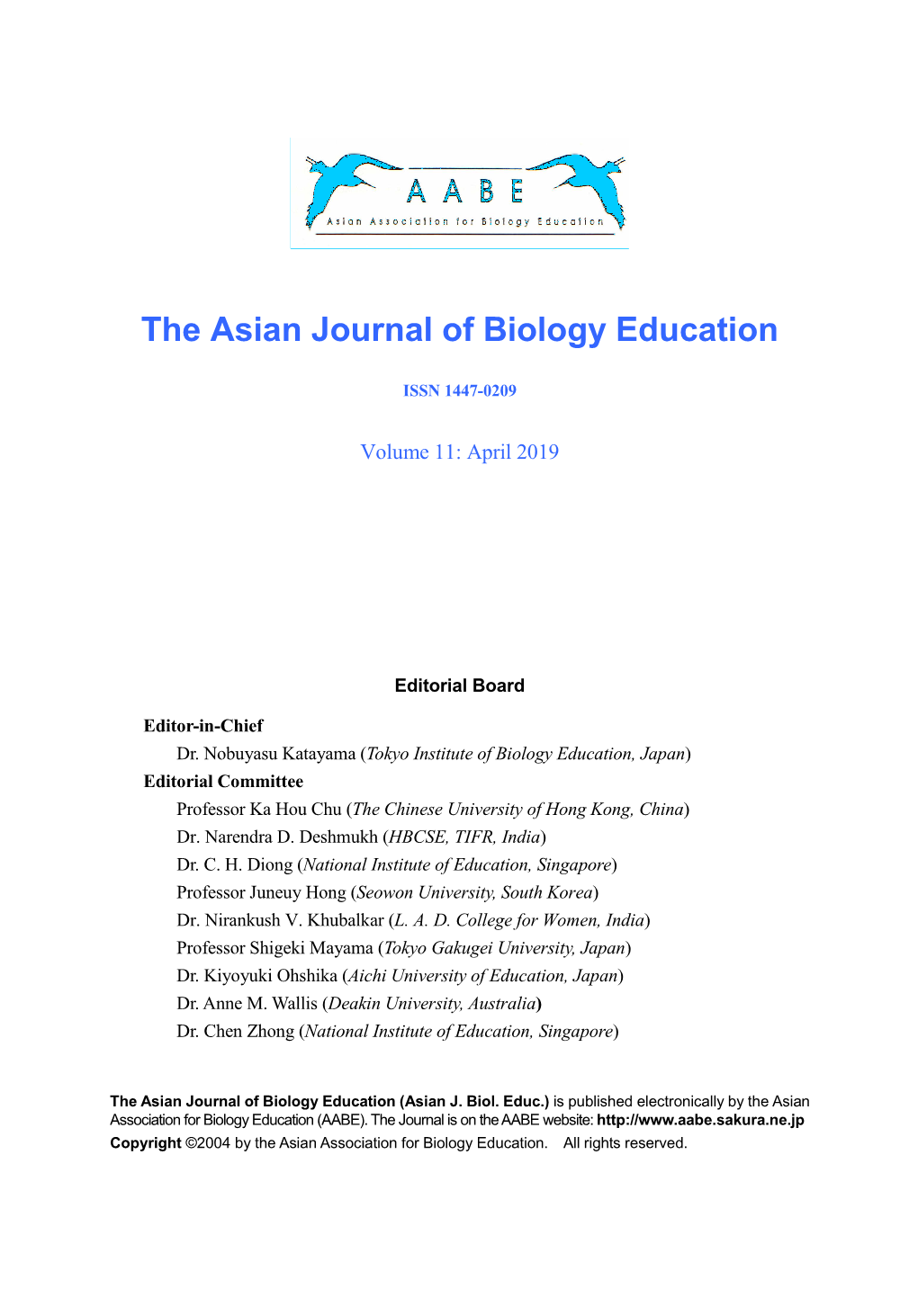 The Asian Journal of Biology Education