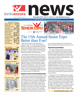 The 15Th Annual Senior Expo: Better Than Ever!