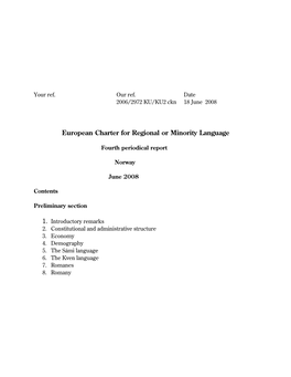 European Charter for Regional Or Minority Language