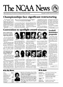 The NCAA News December 16,1992 - .- N Briefly in the News N News Quiz