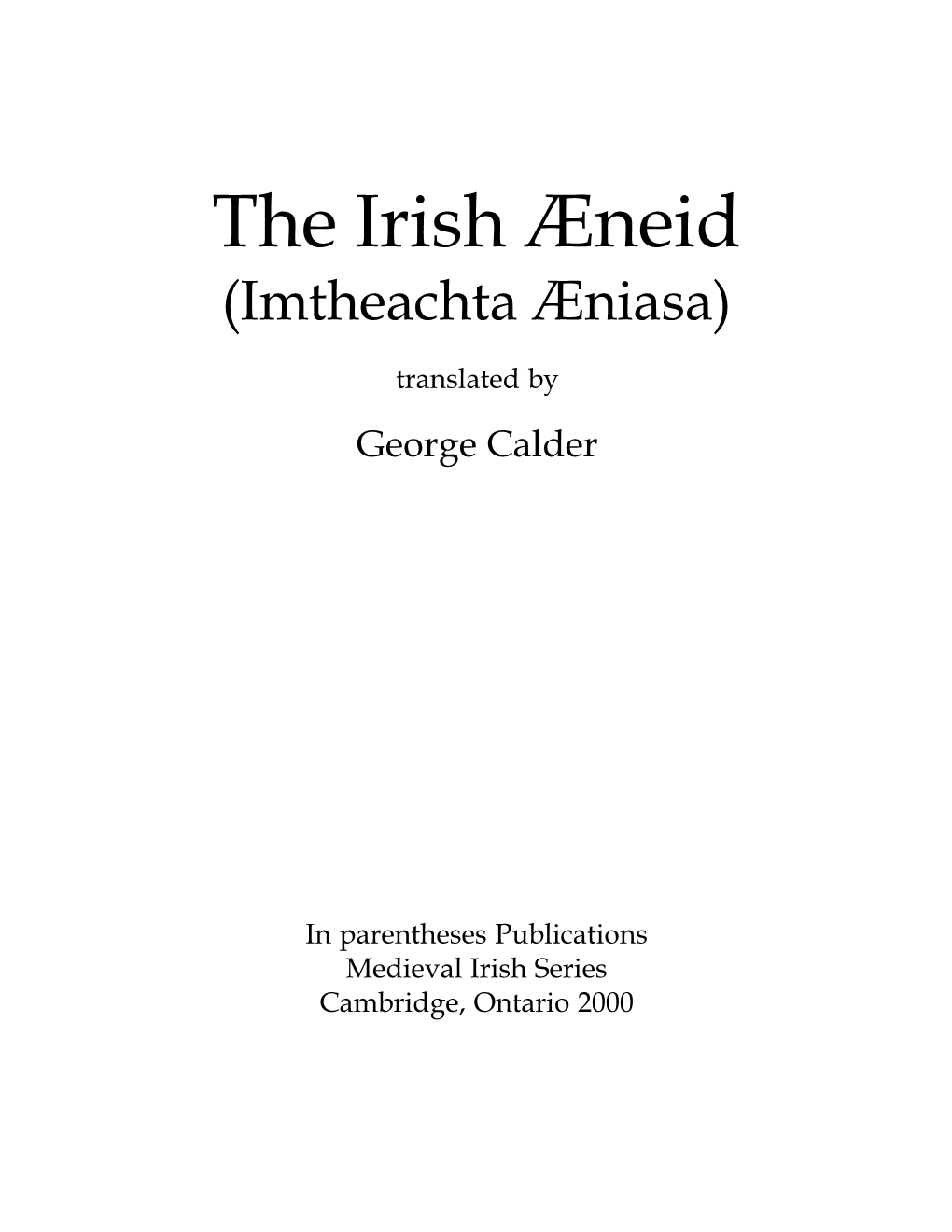 The Irish Æneid