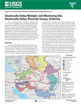 Chuckwalla Valley Multiple-Well Monitoring Site, Chuckwalla Valley, Riverside County, California the U.S