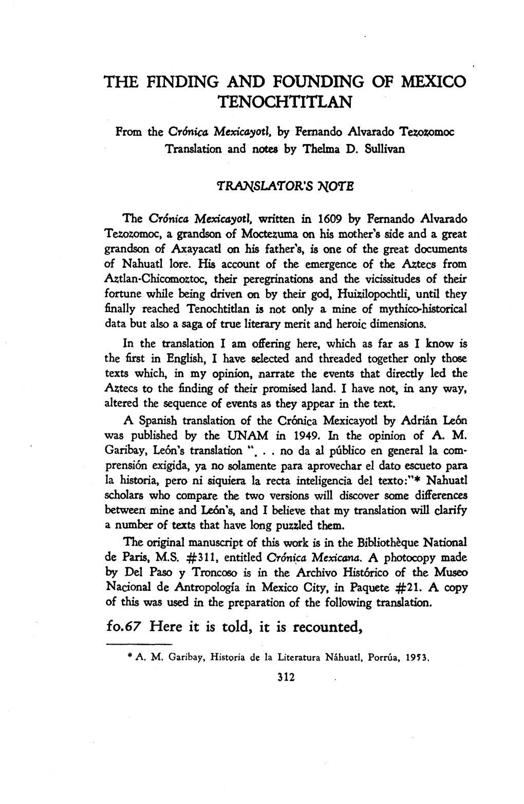 The Finding and Founding of Mexico Tenochtitlan