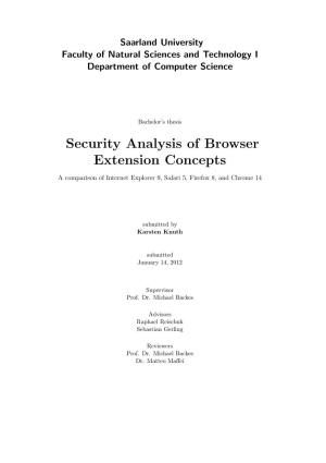 Security Analysis of Browser Extension Concepts