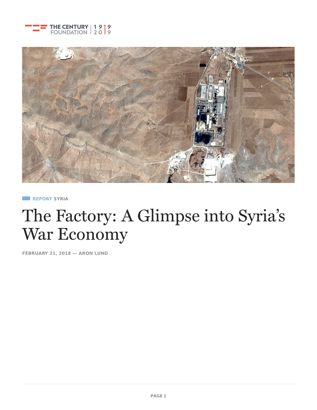 The Factory: a Glimpse Into Syria's War Economy