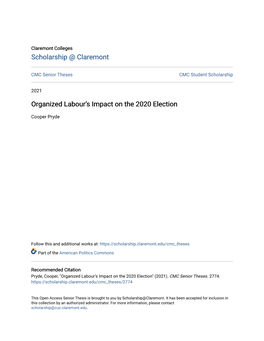 Organized Labour's Impact on the 2020 Election