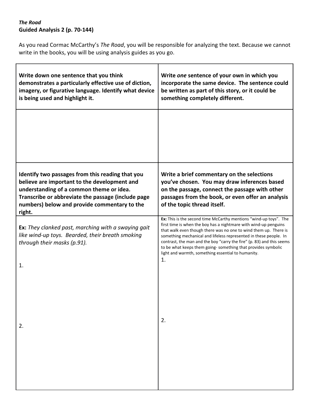 Guided Analysis 2 (P. 70-144)