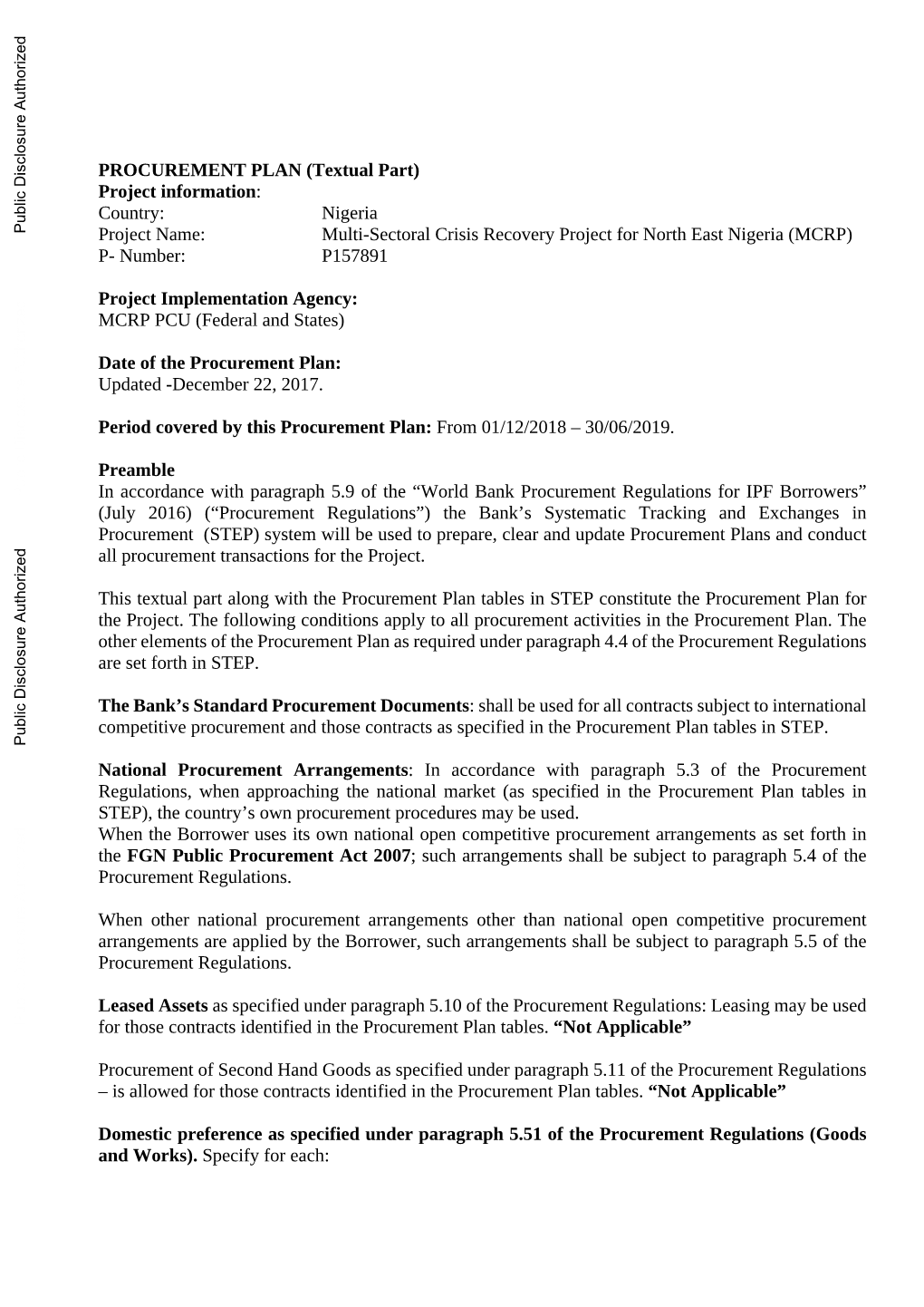 World Bank Document