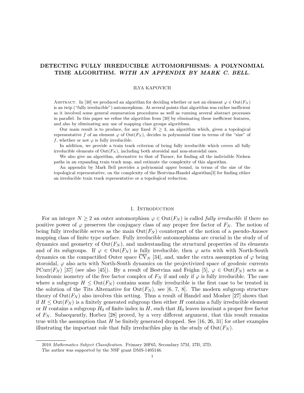 Detecting Fully Irreducible Automorphisms: a Polynomial Time Algorithm