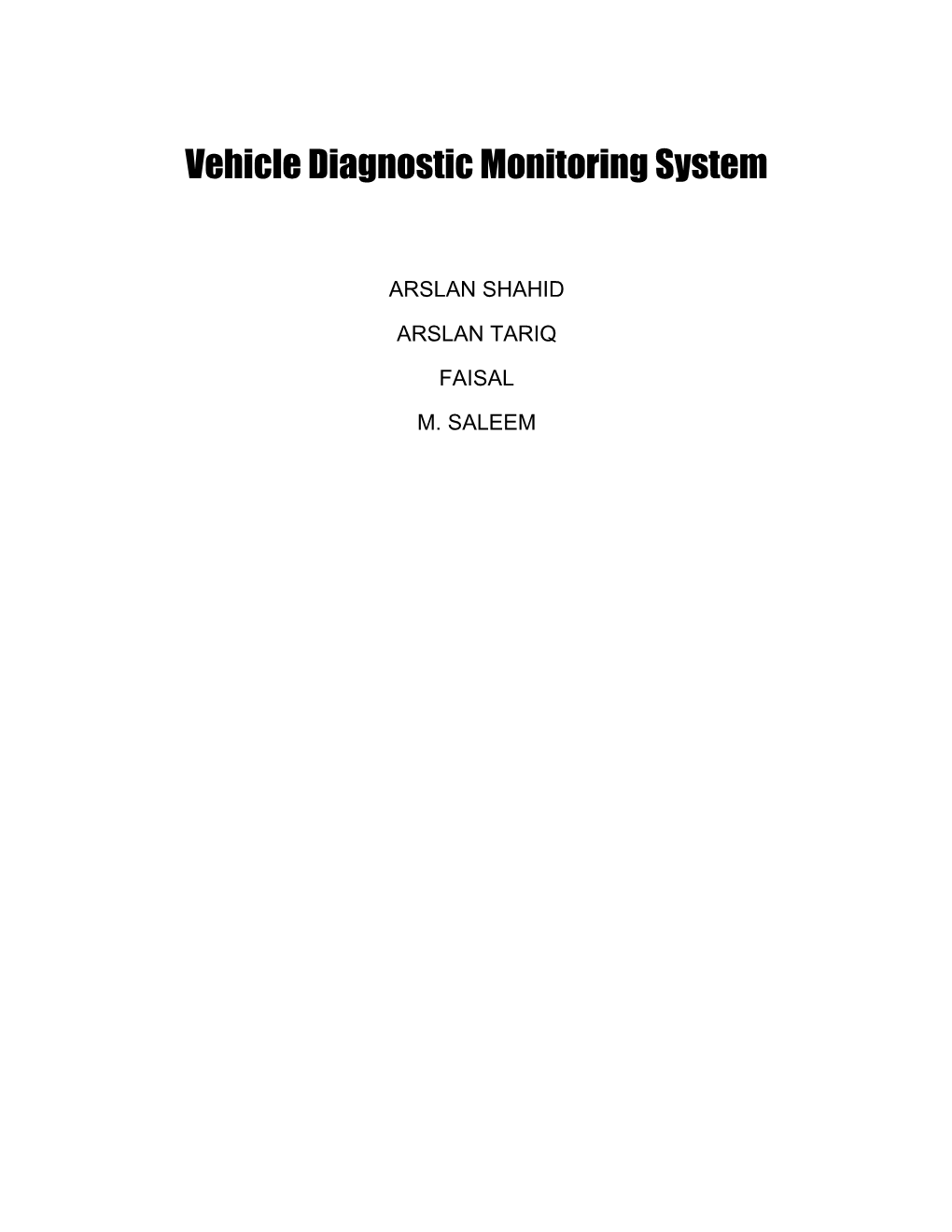 Vehicle Diagnostic Monitoring System