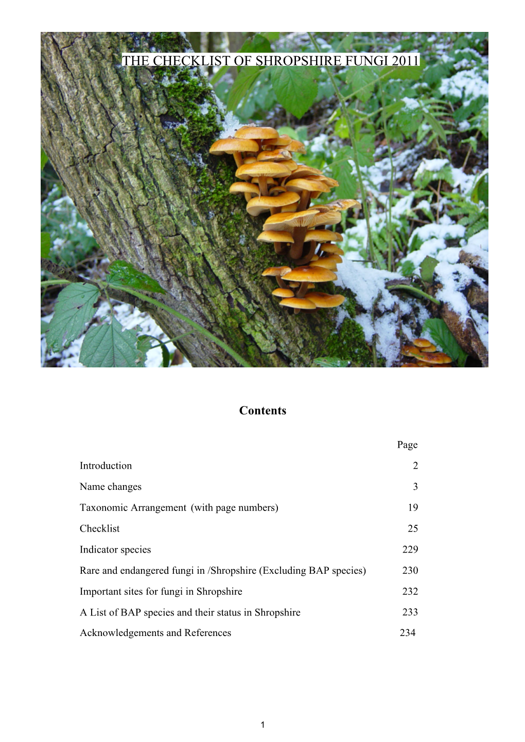 Shropshire Fungus Checklist 2010