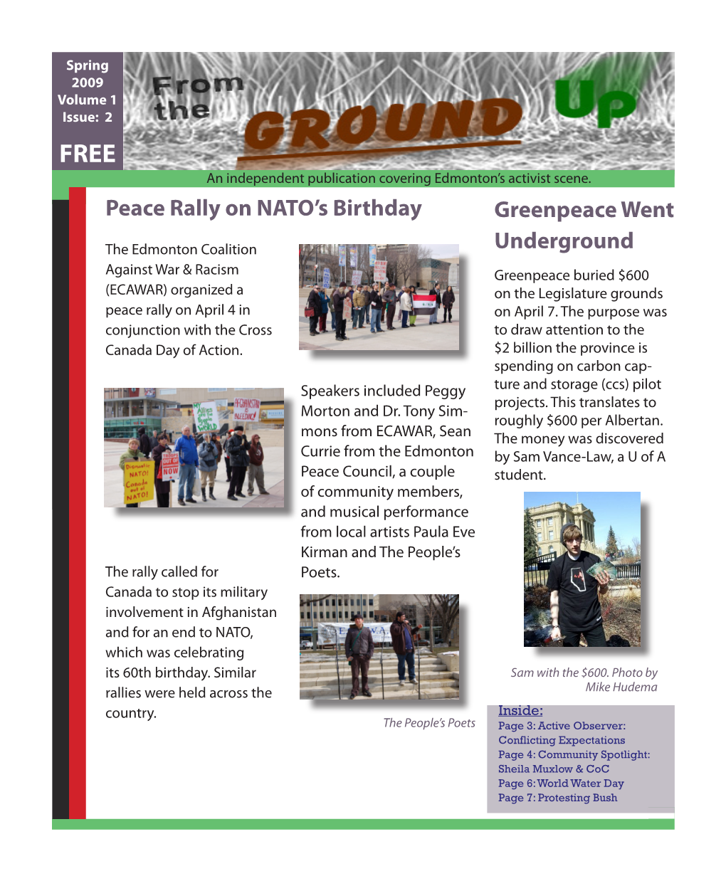 Peace Rally on NATO's Birthday Greenpeace Went Underground