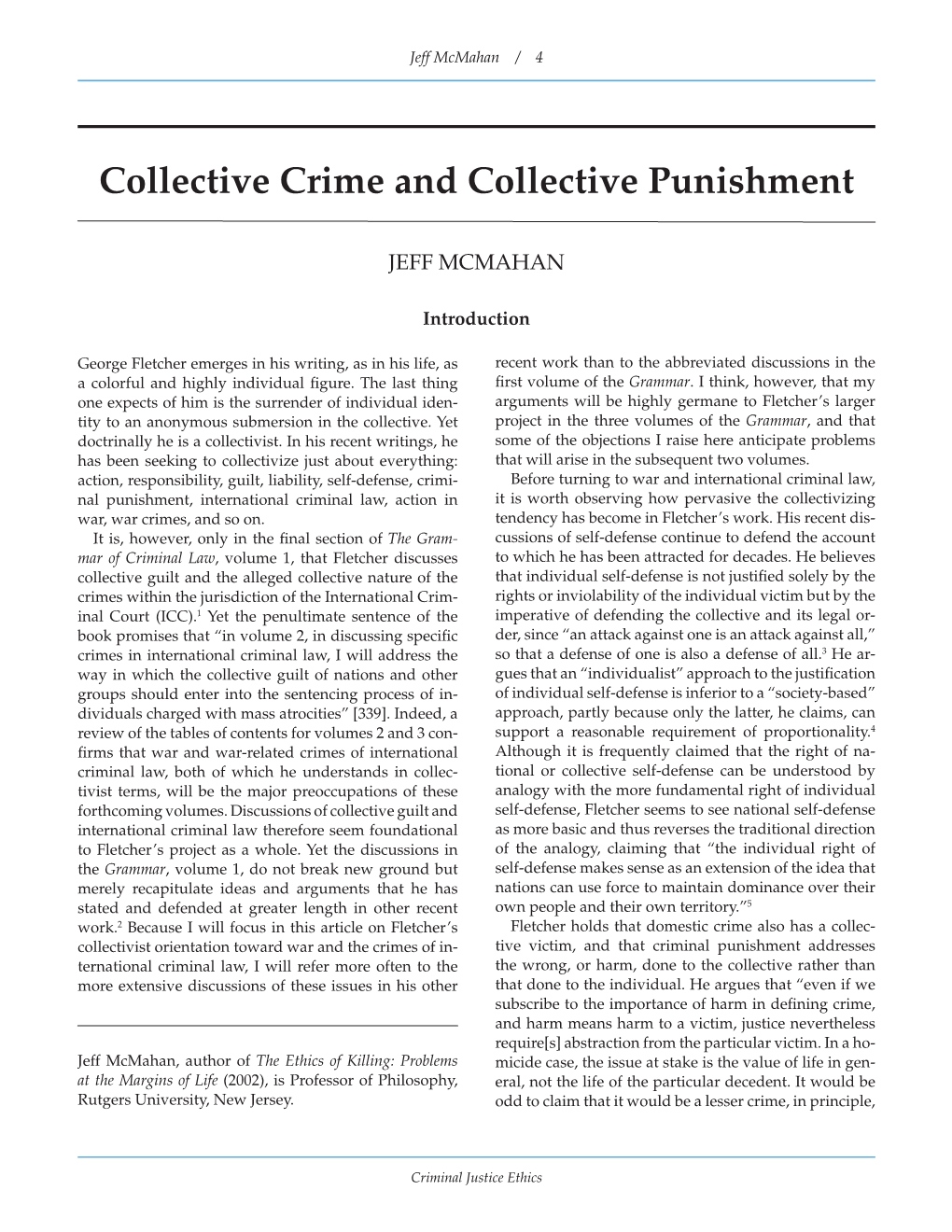 Collective Crime and Collective Punishment