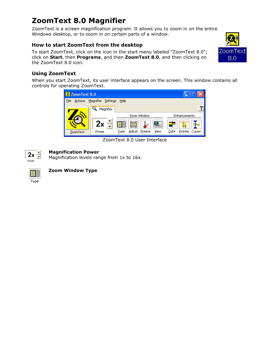 Zoomtext 8.0 Magnifier