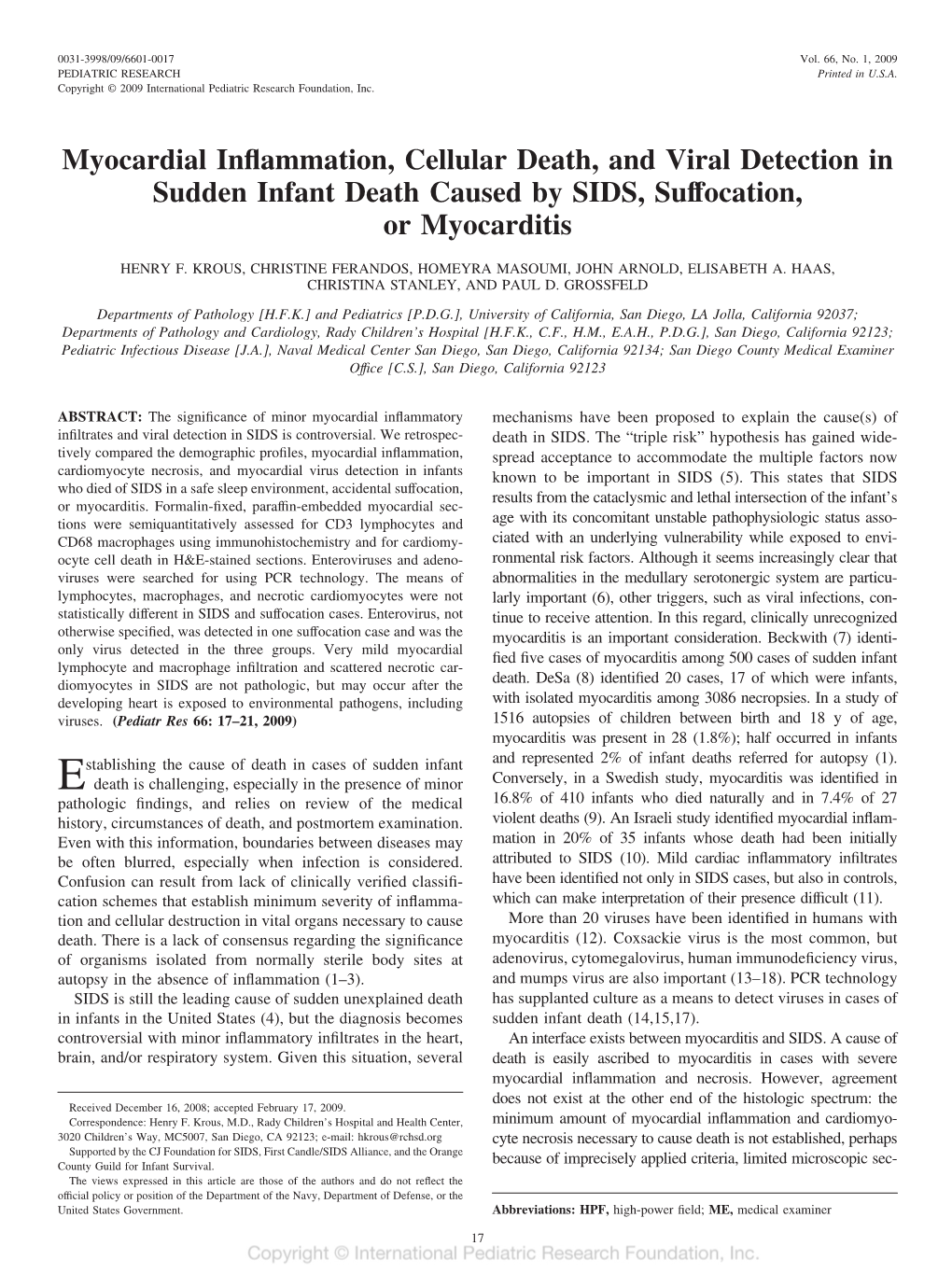 Myocardial Inflammation, Cellular Death, and Viral Detection In