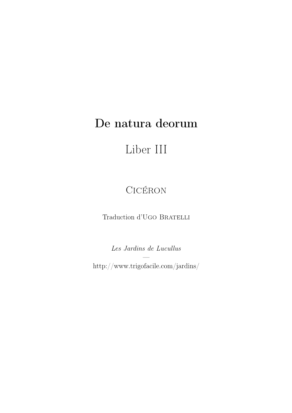 De Natura Deorum