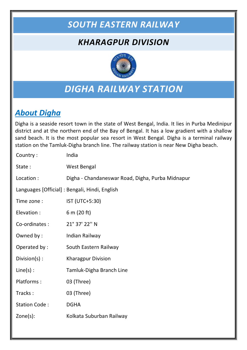 Digha Railway Station