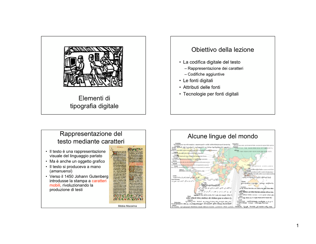 Elementi Di Tipografia Digitale Obiettivo Della Lezione Rappresentazione