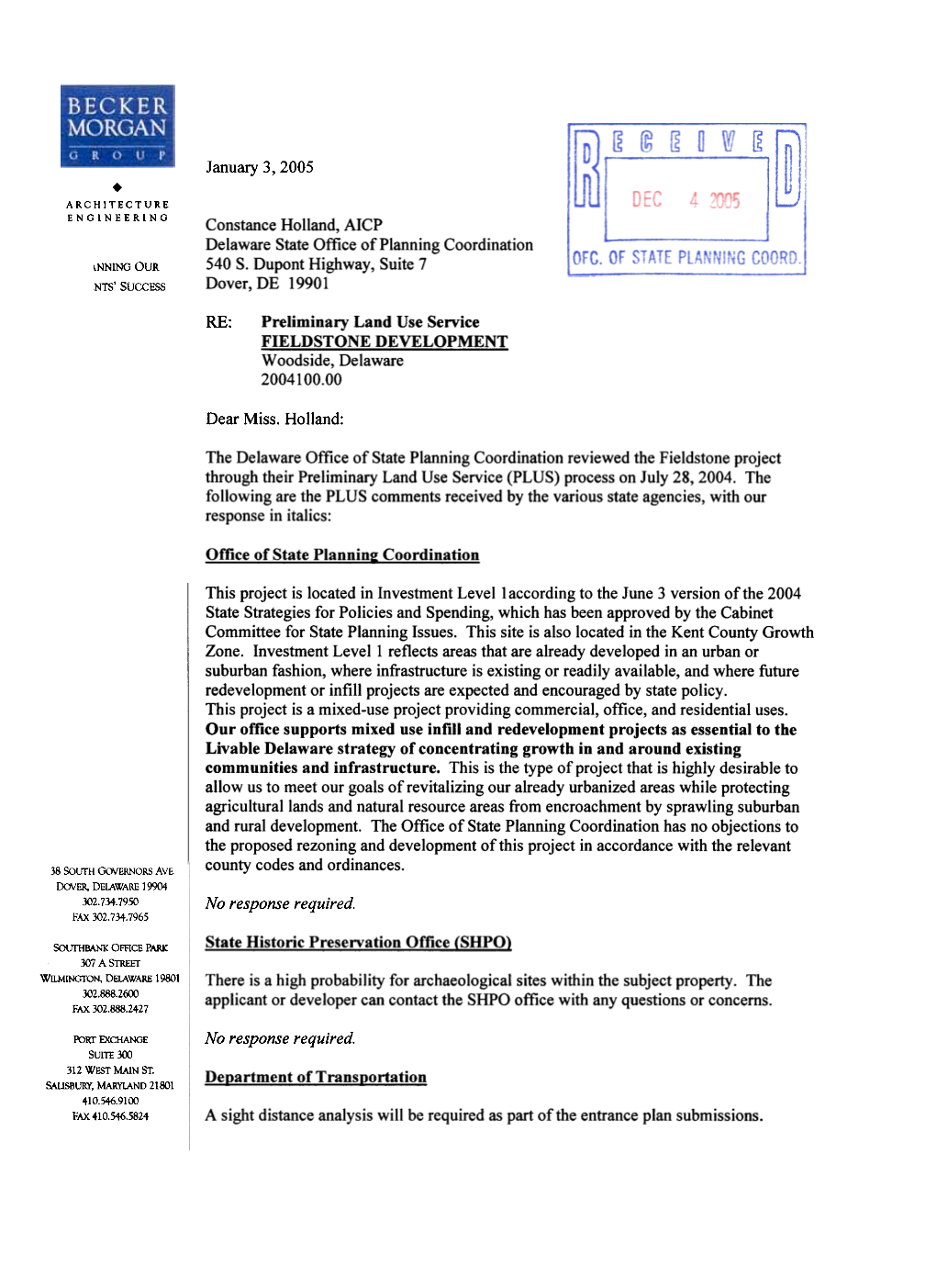 W 4 2005 Constance Holland, AICP Delaware State Office of Planning