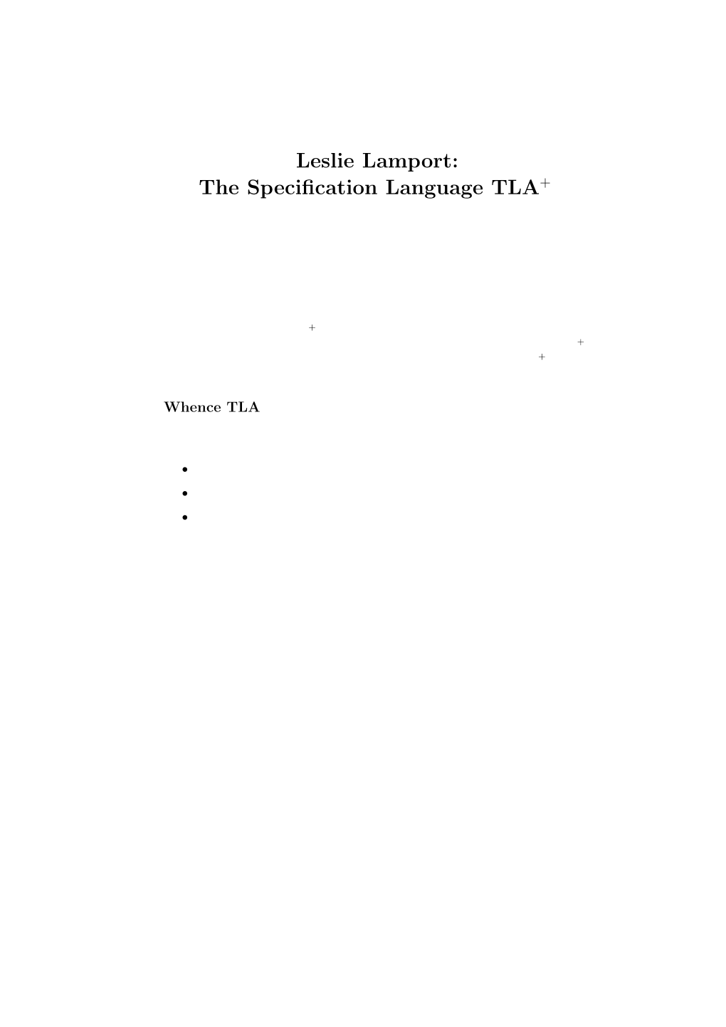 The Specification Language TLA+