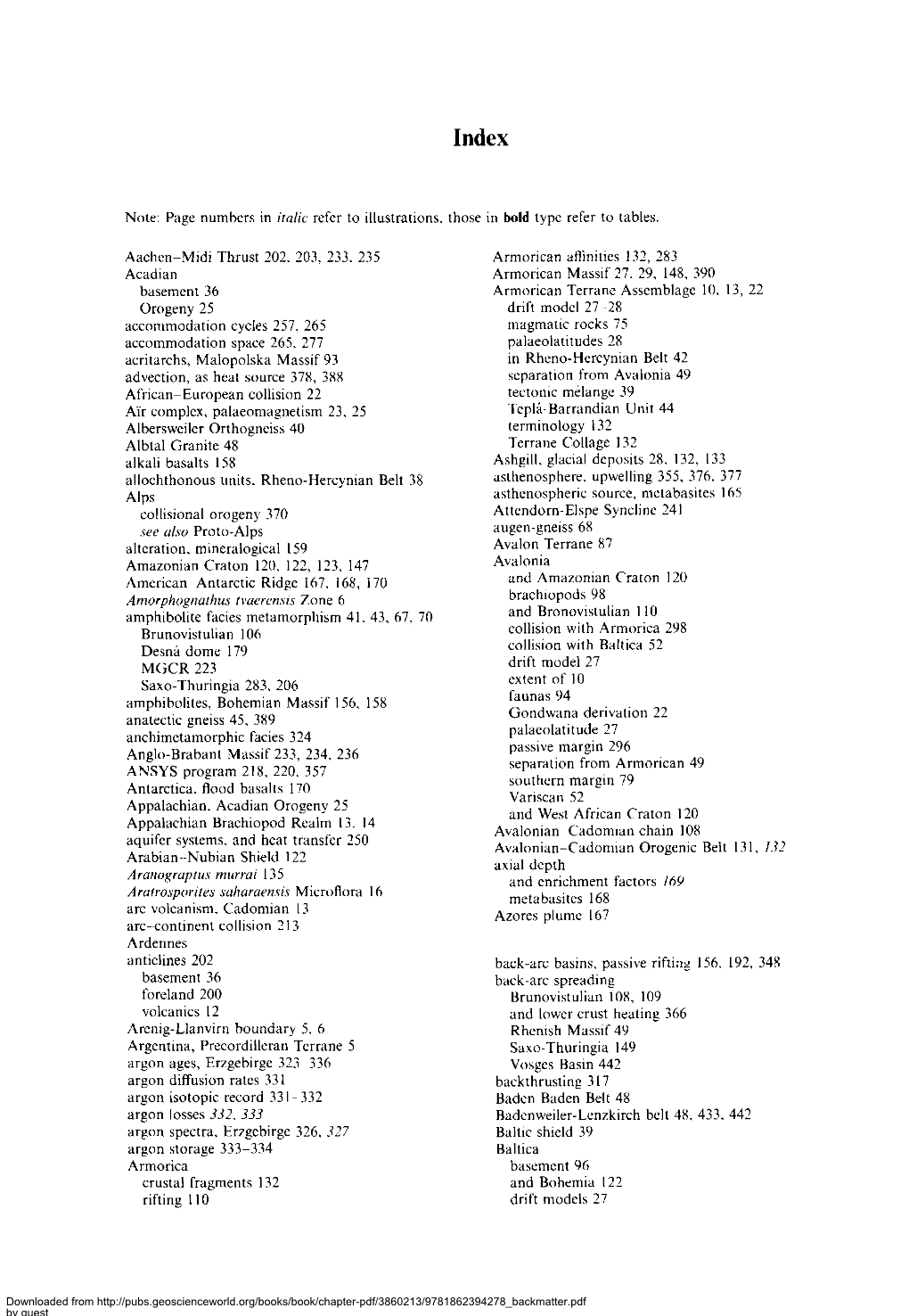 Note: Page Numbers in Italic Refer to Illustrations, Those in Bold Type Refer to Tables