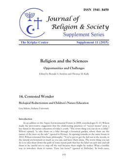 Religion and the Sciences Opportunities and Challenges